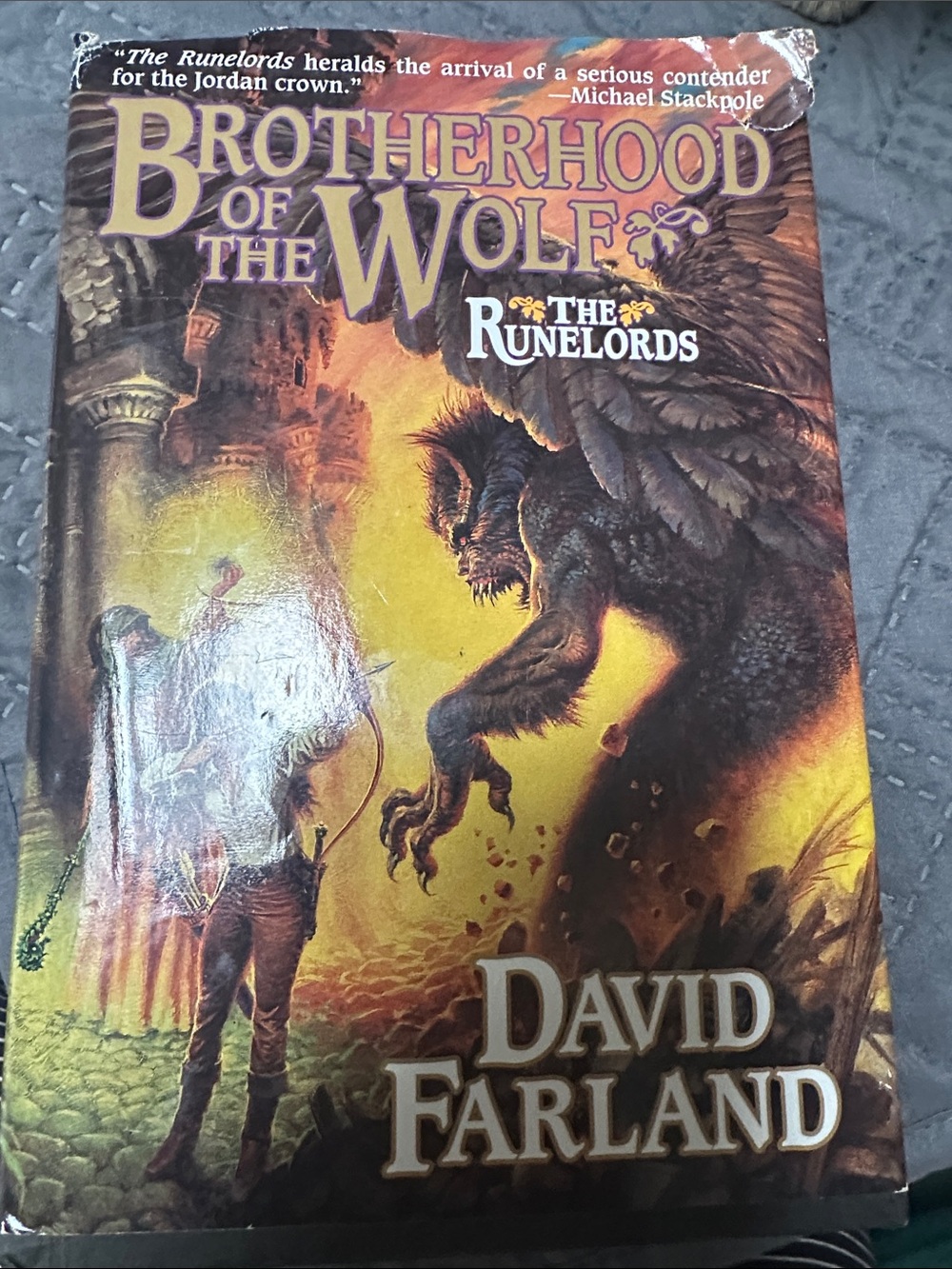 Brotherhood of the Wolf by David Farland - Fantasy Paperback (Yellow/Brown)